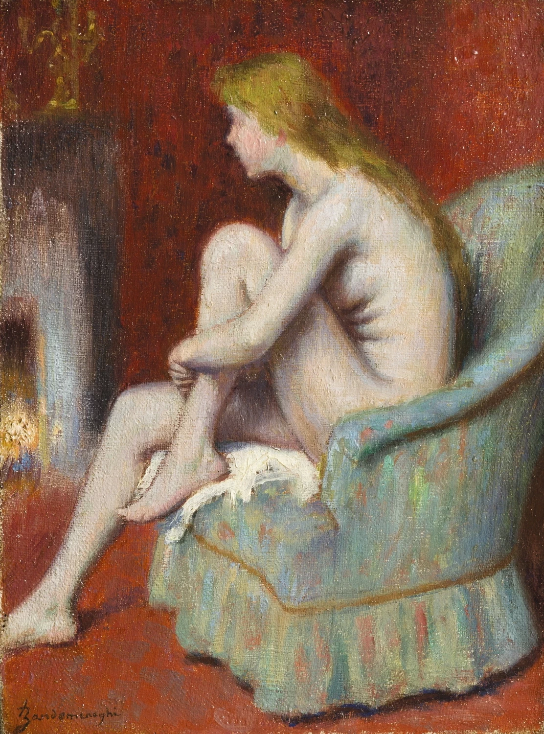 La modella che riposa nello studio